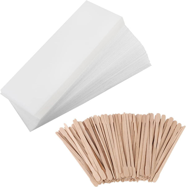 Lanjue Wax Strips Kit 150 Pcs for Hair Removal, Non-Woven & Applicators