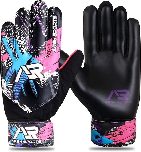 Arsh Sports Goalie Gloves, Pink, Size 5, 9-12 years  Youth Soccer Gloves