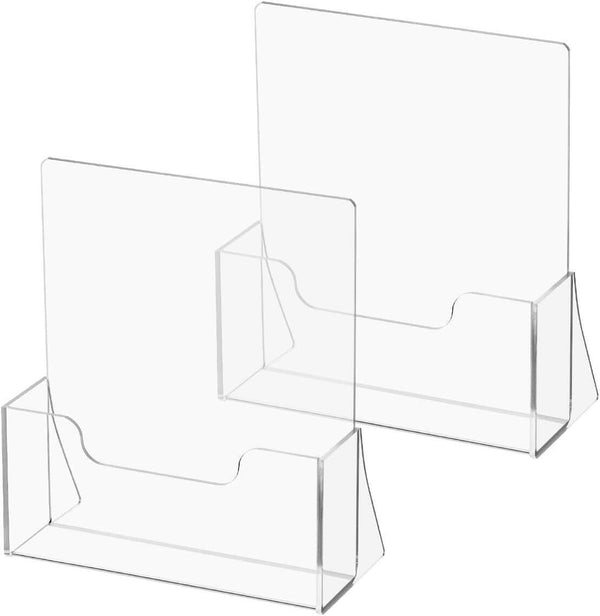 2-Pack A5 Acrylic Brochure Holder, Clear Sign Display for Leaflets & Menus