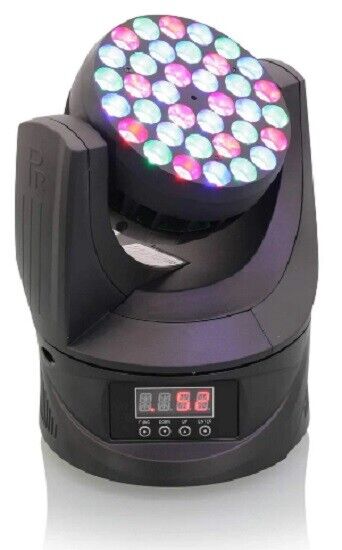 PR Lighting XLED 336 Moving RGB 36x3w Wash Light, Black - EU Plug