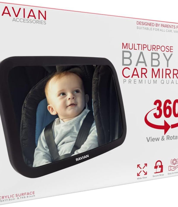 Baby Car Mirror for Back Seat Safest Newborn Essentials with Rear View - 2-Pack