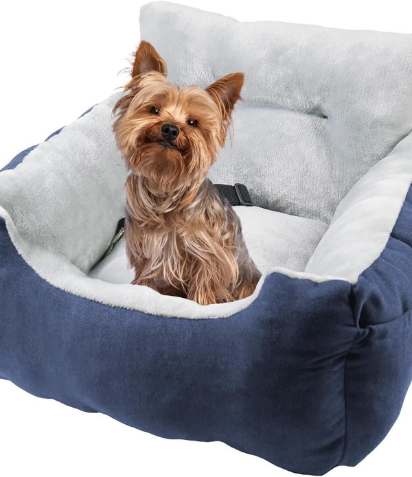 URGVANZ Portable Dog Car Seat - Blue, Travel Bed for Small Dogs