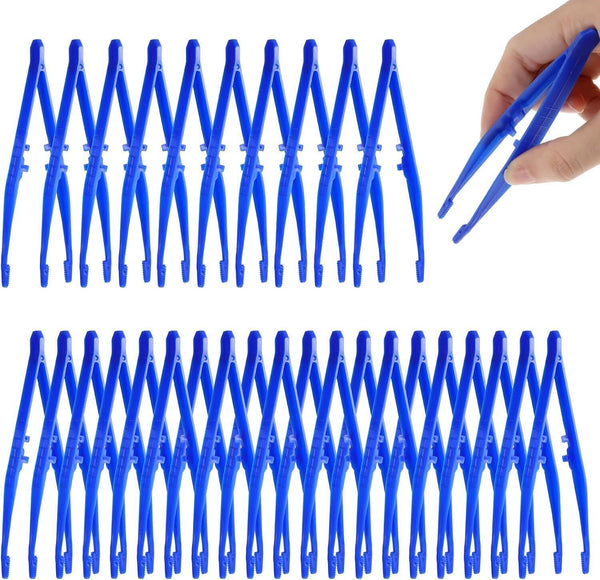 30 Pcs Crafting Plastic Tweezers Hand-made Crafts Forceps Student