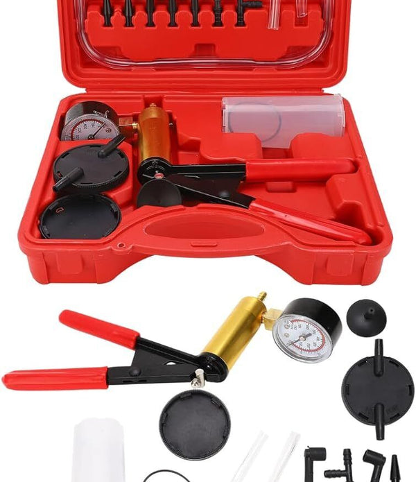 Brake Bleeder Kit, Hand Vacuum Pump, Fluid Tester for Car & Bike Diagnosis