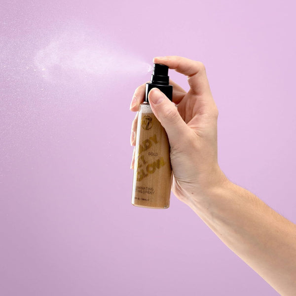 W7 Ready Set Glow Illuminating Setting Spray GOLD Makeup Finisher