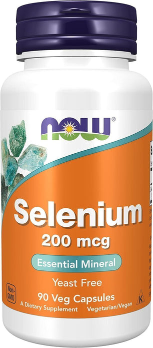Now Foods Selenium 200mcg - 90 Vegan Capsules, Gluten & Soy Free
