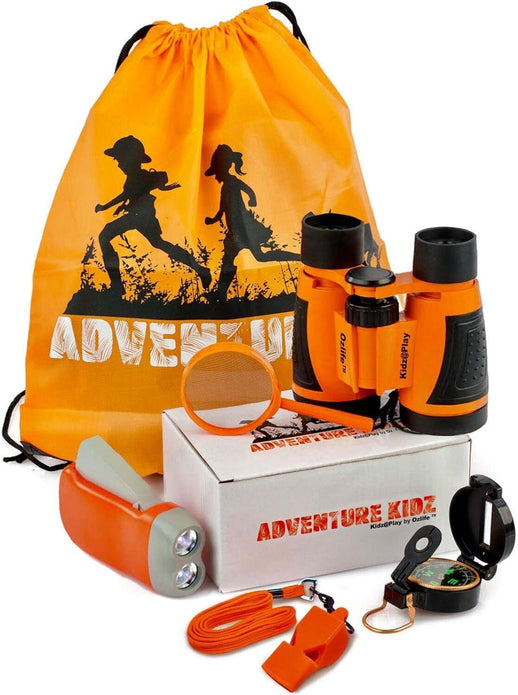 Adventure Kidz Outdoor Exploration Kit, Binoculars, Torch, Compass, Backpack