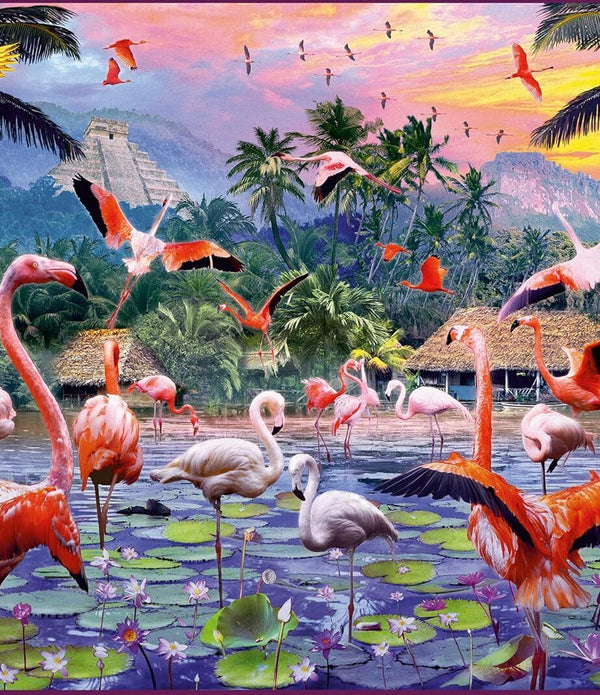 Ravensburger 1000pc Jigsaw Puzzle Pink Flamingoes Adult Kid Brain Teaser Fun Gif