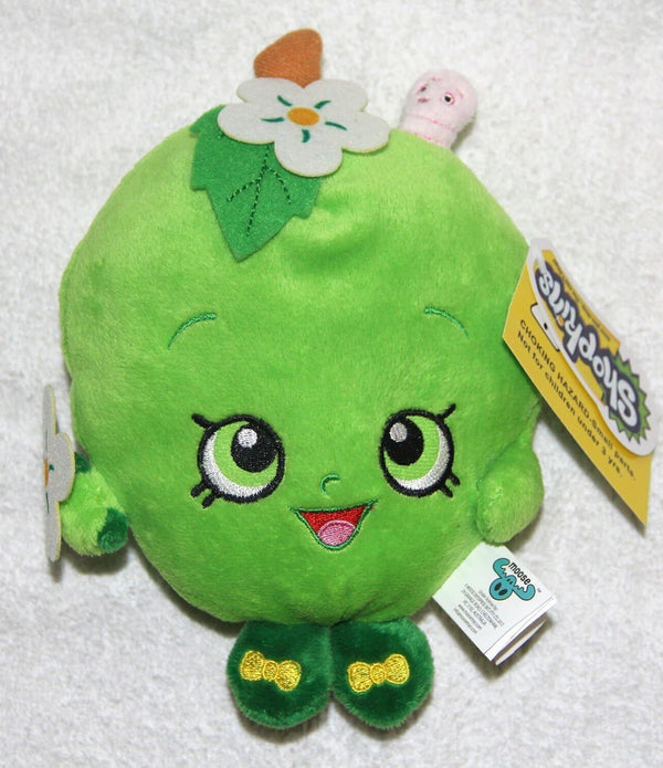 Shopkins Smiley Apple Blossom With Worm Green Fruit Soft Plush Toy 30cm