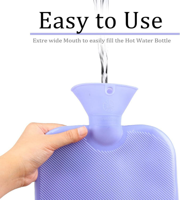 3 Pack 2l Hot Water Bottle Natural Rubber Warmer Large Pain Relief Heat Aching