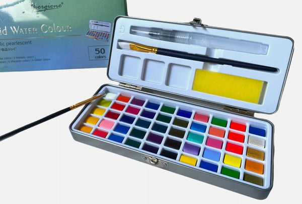 Giorgione Solid Water Colour metallic Pearlescent 50 Colour travelset