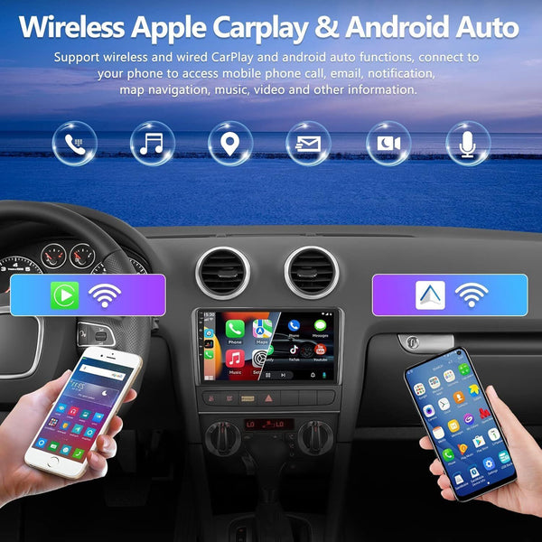 CAMECHO 9” Android 11 Car Stereo for Audi A3 S3 RS3 – Apple CarPlay