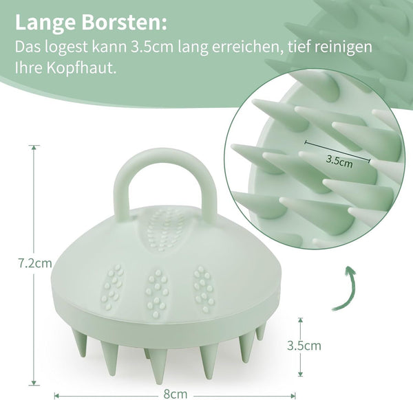 Scalp Massager Silicone Brush – Hair Growth & Scalp Relaxer, Green