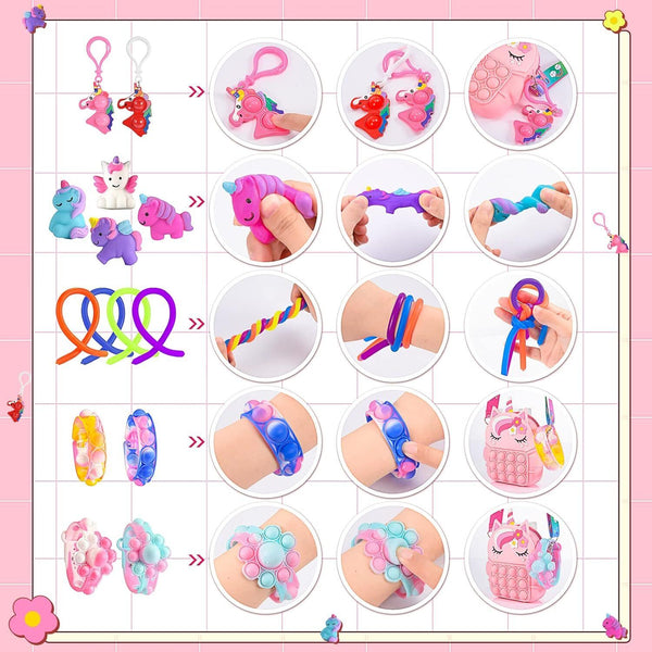Unicorn Fidget Toys Set 15pcs - Fun Stress Reliever for All Ages