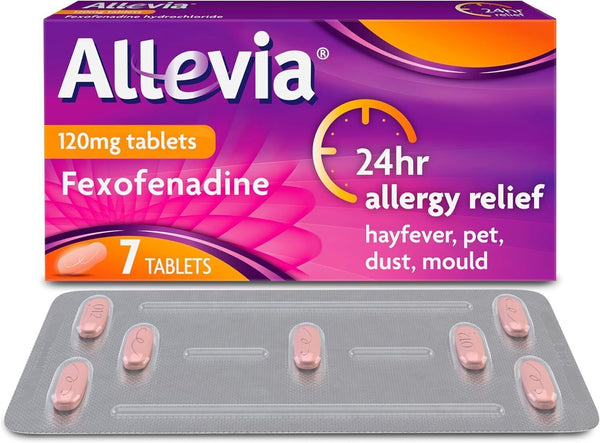 Allevia Hayfever Allergy Tablets 120mg, 24hr Relief, 7 Tablets