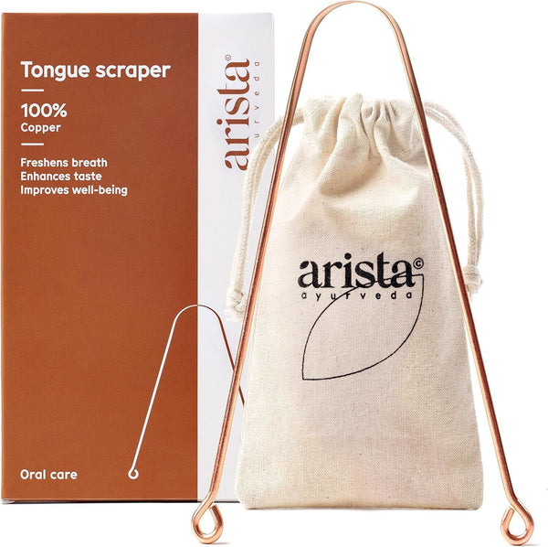 Arista Tongue Scraper 1 Pack, Tongue Cleaner for Adults, Copper Tongue Scraper