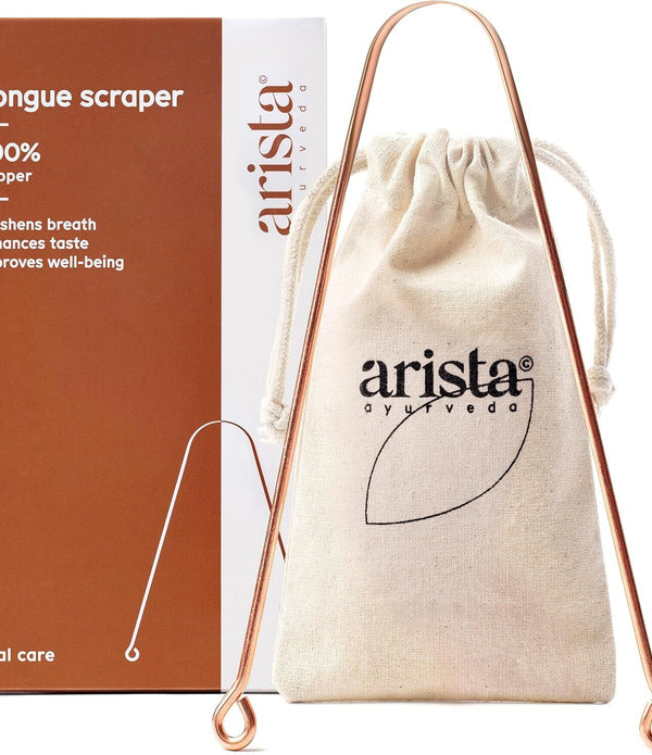 Arista Tongue Scraper 1 Pack, Tongue Cleaner for Adults, Copper Tongue Scraper