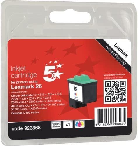 5 Star Compatible Inkjet Cartridge Color [lexmark No.26 10n0026 Equivalent] NEW