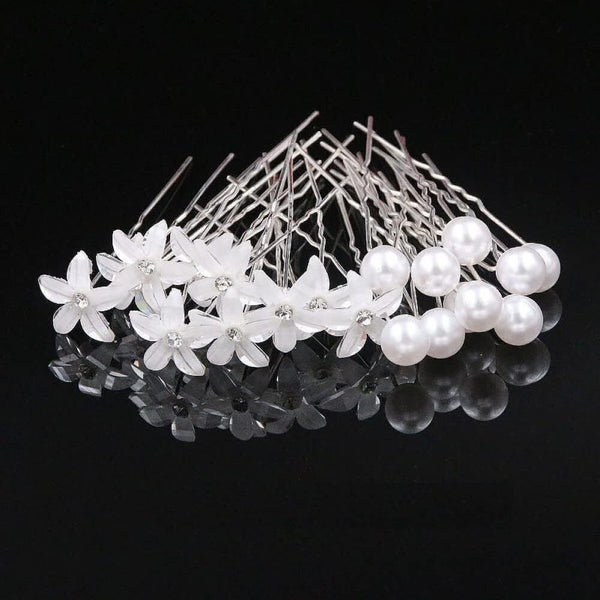 25pcs Pearl & Crystal Bridal Hair Pins (U-Shaped), Wedding/Party