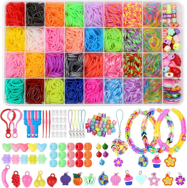 Modacraft 2500PCS 32 Color Loom Bands Craft Kit for Kids  DIY Bracelet Set