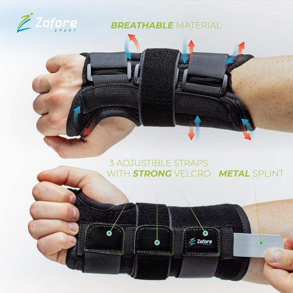 ZOFORE SPORT Wrist Support Brace  Carpal Tunnel Relief with Metal Splint (L/XL)