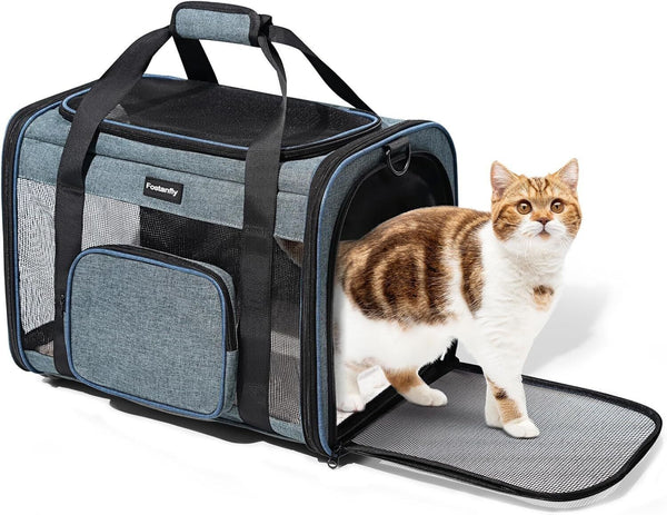 Fostanfly Pet Carrier for Large Cats 20lbs & Small Dogs, TSA Approved