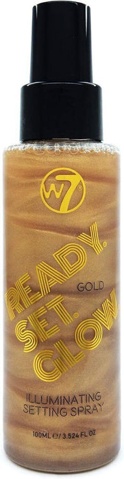 W7 Ready Set Glow Illuminating Setting Spray GOLD Makeup Finisher