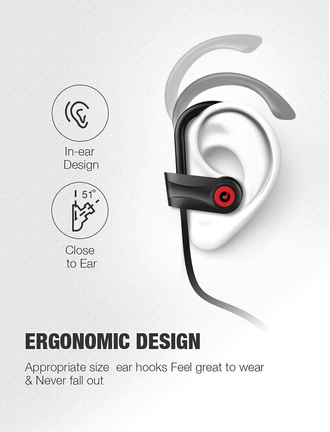Otium Wireless Headphones, Bluetooth Headphones, Best Sports Earbuds, Ipx7