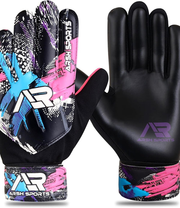 Arsh Sports Goalie Gloves, Pink, Size 8 (M-L) Adult Professional Soccer Gear