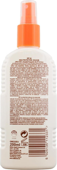 Malibu Sun SPF 30 Lotion Spray, High Protection Cream, 200 ml (Pack of 4)