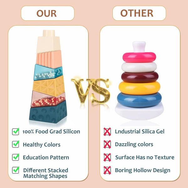 Stacking Blocks Toy - Fun Educational Toy for Babies and Toddlers