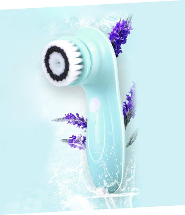 AT MOUSE Electric Face Exfoliator Brush Skin Care Cleansing Tool Scrubber Blue