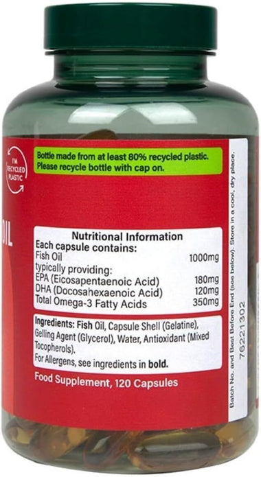 H&B Omega 3 Fish Oil 1000mg - 240 Capsules High Strength Supplement