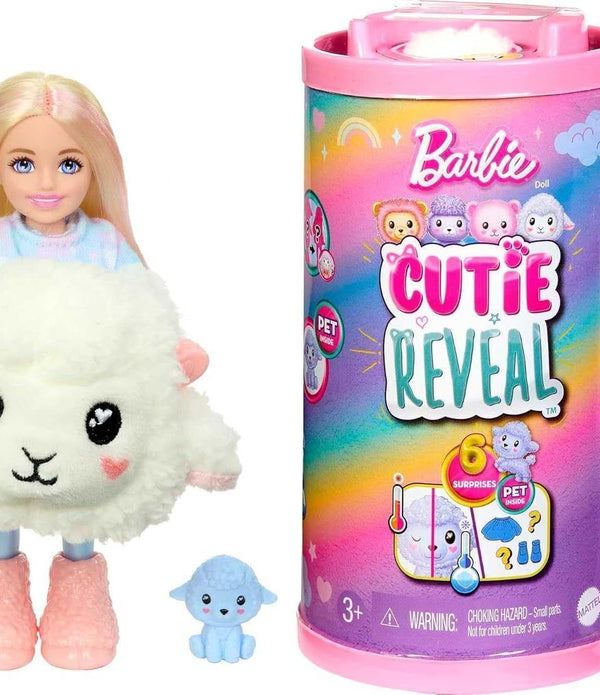 Barbie Cutie Reveal Chelsea Doll & Accessories, Animal Plush Costume - Lamb