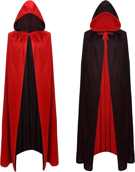 Halloween Vampire Reversible Hooded Witch Cloak Capes Unisex for Adult Kids