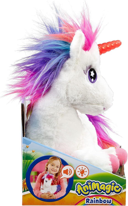 Animagic: Rainbow The Glowing Unicorn | Interactive Unicorn Plush with a Magical