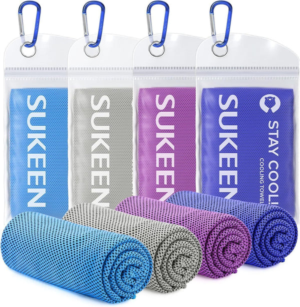 4 Packs Instant Cooling Towel Sports Gym Fast Drying Absorb Towels Yoga Travel