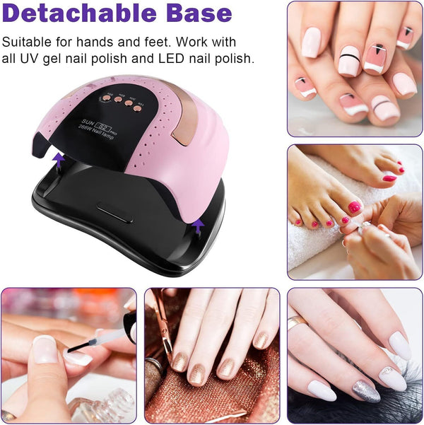 268W UV LED Light Lamp Nail Dryer for Gel Polish with 57 pcs Dual Light Beads 4