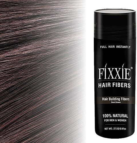 FIXXIE Dark Brown Hair Fibres 27.5g  Concealer for Thinning Hair with Keratin