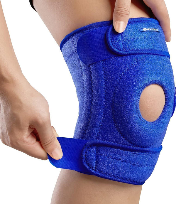 AVIDDA Knee Support Brace, Side Stabilizers, Blue Large