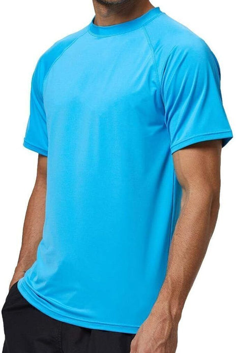 Arcweg Men UPF50+ Rash Guard Shirt - Light Blue, 4XL