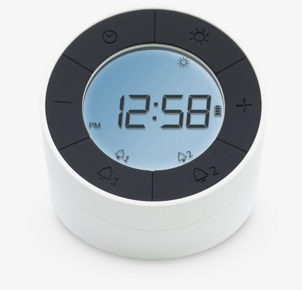 Acctim Jowie Digital Alarm Clock & Night Light - White, H8 x W8 x D9cm 160g