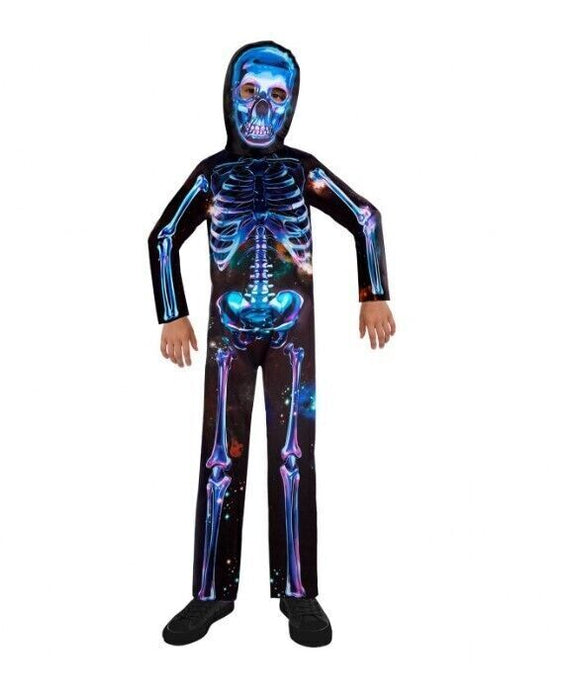 Neon Skeleton Boy Costume 6-8 Yrs (128cm) Halloween Dress-Up Outfit