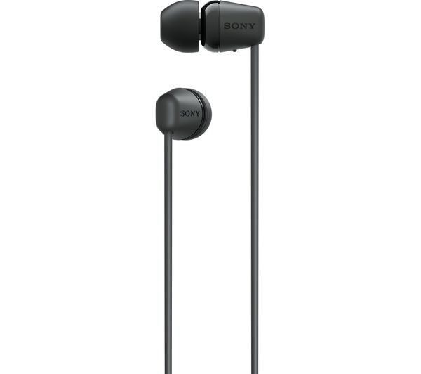 Sony Wi-C100 Wireless In-Ear Headphones Water Resistant -Built-In Mic Black,
