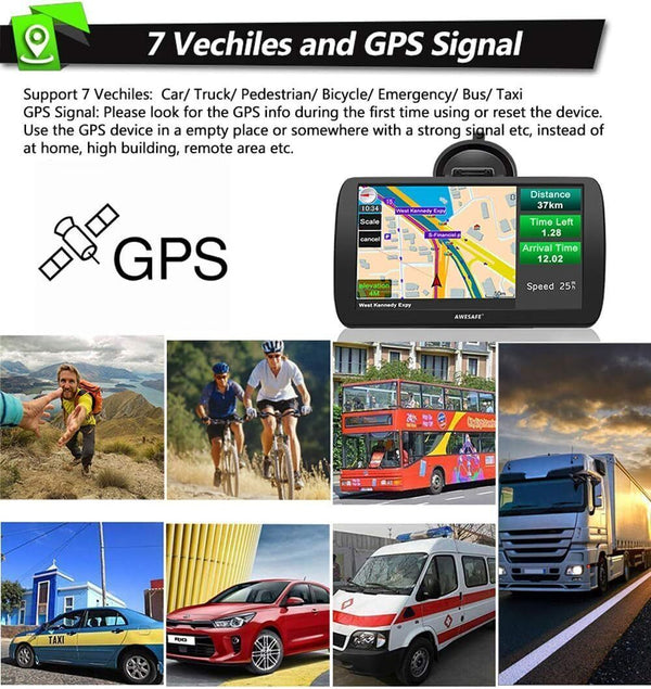 awesafe 5” Sat Nav Truck GPS 2023 Maps UK EU Caravan Speed Alerts Lane Assist