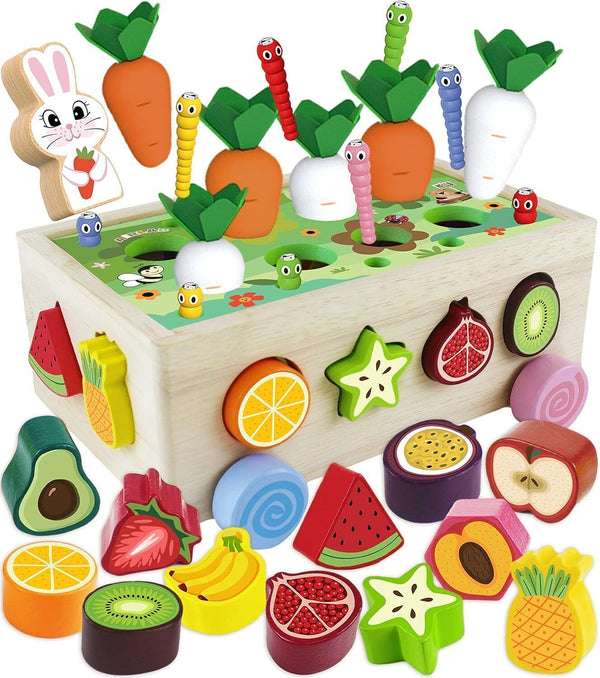 Airlab Montessori Wooden Carrot Harvest Game – Educational Toy for Toddlers