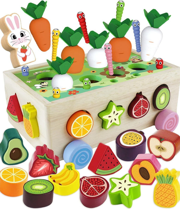 Airlab Montessori Wooden Carrot Harvest Game – Educational Toy for Toddlers