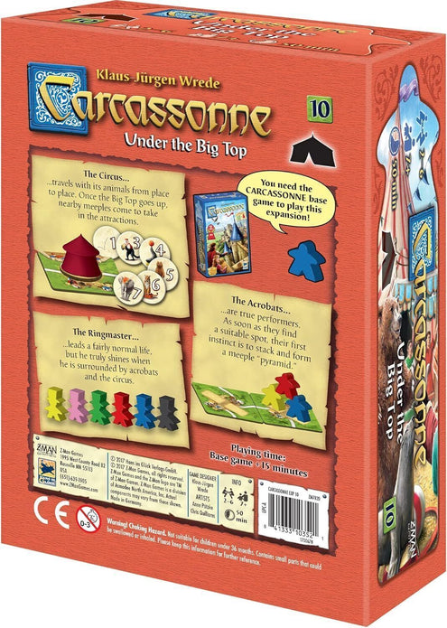 Carcassonne Under The Big Top Board Game Expansion 10 - Medieval Theme Game Exp