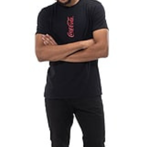 Coca Cola Unisex Adults Short Sleeve T-shirt, Size Small Black