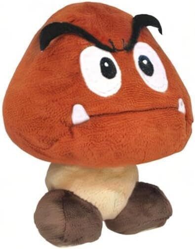 Super Mario Goomba Sanei Plush, AC12, Officially Licensed, Multicolor